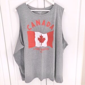 3/$30 NWOT Old Navy 4X Canada Day Canadian Flag 2022 Heather Grey Tank T-shirt